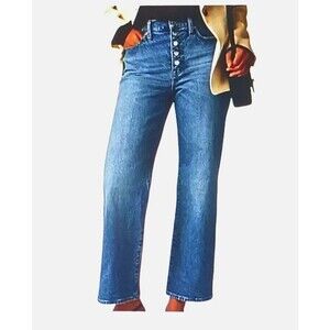 NWT J Crew '96 Slim Wide Denim Jeans Button Fly Ankle Crop 28